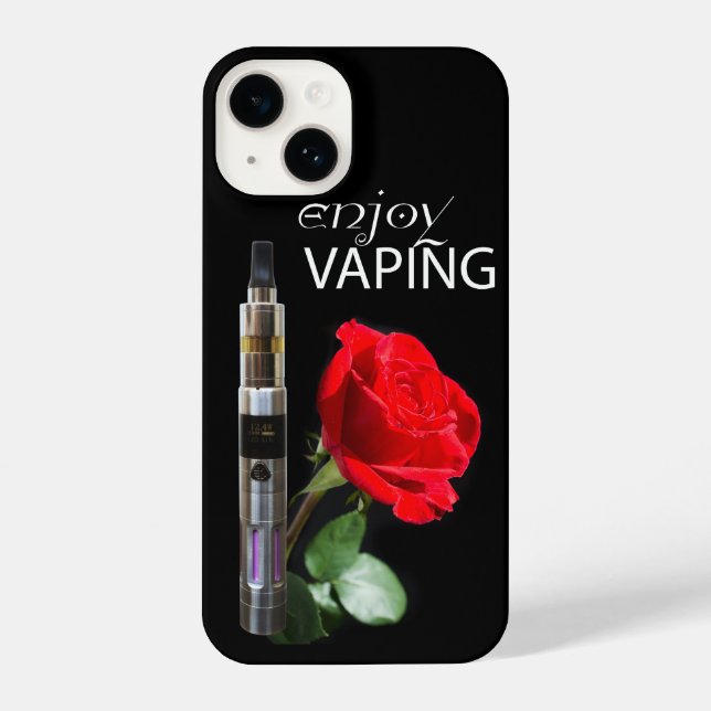 Vaping and rose flower iPhone case (Back)