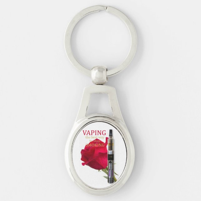 Vaping is the best way to stop smoking keychain (Front)