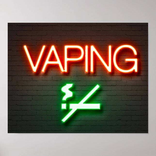 Vaping Neon Sign Poster (Front)