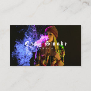 Vapor Vape Plume of Smoke Black & White Business Card