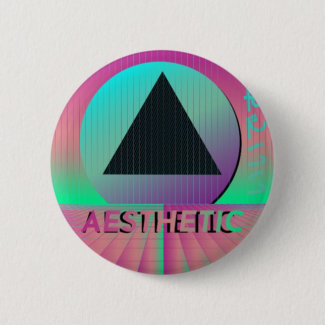 vaporwave aesthetic 2 inch round button (Front)