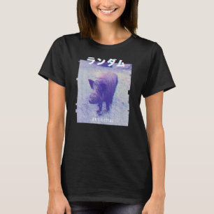 Vaporwave Aesthetic Glitch 80s Retro Pig T-Shirt