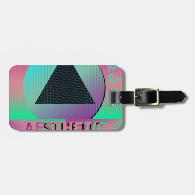 vaporwave aesthetic luggage tag (Front Horizontal)