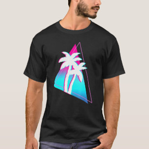 Vaporwave Aesthetic Palm Trees 90s Art Tropical Su T-Shirt