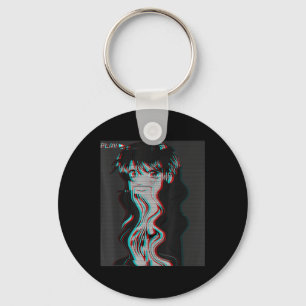 Vaporwave Aesthetic Sad Anime Girl Retro Eboy Egir Keychain