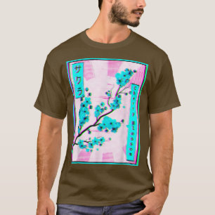 Vaporwave Aesthetic Sakura Cherry Blossom Retro Gl T-Shirt
