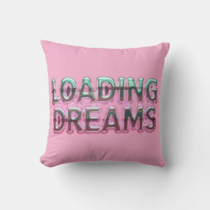 Vaporwave Aesthetics with Glitch Effect and Neon  Throw Pillow