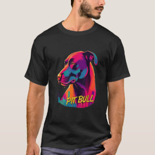 Vaporwave American Pit Bull Terrier Retro Futurist T-Shirt