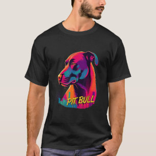 Vaporwave American Pit Bull Terrier Retro Futurist T-Shirt