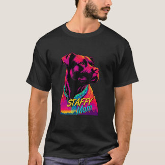 Vaporwave American Staffordshire Terrier Mom Futur T-Shirt