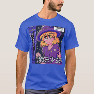 Vaporwave Anime girl Aesthetic 80s halloween witch T-Shirt