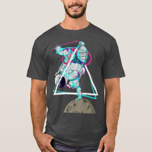 Vaporwave Art Skateboarder Moon Landing Synthwave T-Shirt