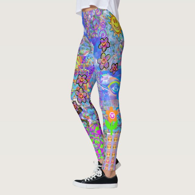Vaporwave Brain Melt Leggings (Left)