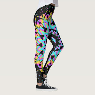 Vaporwave candy coloured mandala leggings