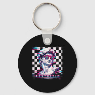 Vaporwave david glitch art aesthetic retrowave 80s keychain