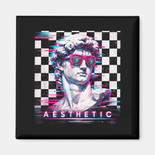 Vaporwave david glitch art aesthetic retrowave 80s magnet