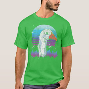 Vaporwave Farm Animal Goose Lover Farmer Bird Retr T-Shirt