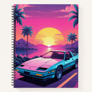 Vaporwave Futuristic Retro Sports Carnet automobil