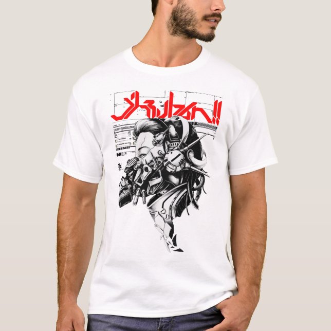 Vaporwave Gas Mask Urban Cyberpunk Style Girl  T-Shirt (Front)