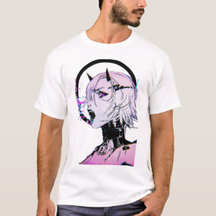 Vaporwave Glitch Girl Cyberpunk Style  T-Shirt