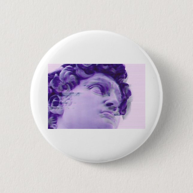 Vaporwave greek glitch statue 2 inch round button (Front)