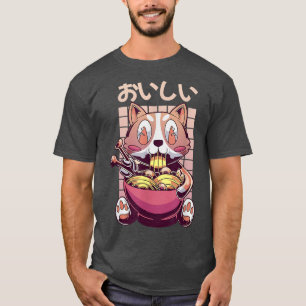 Vaporwave Kawaii Ramen Dog - Otaku Anime Manga  T-Shirt