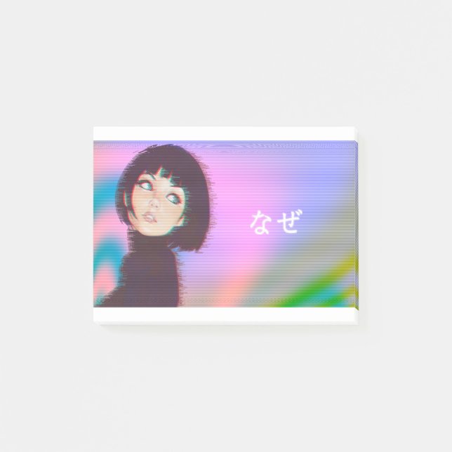Vaporwave Kawaii vapor wave Japanese girl Post-it Notes (Front)