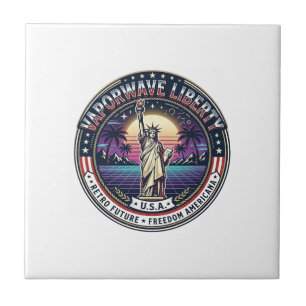 Vaporwave Liberty Patriotic Patriotic Vaporwave Re Tile