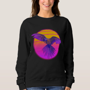 Vaporwave Macaw Parrot Tropical Bird  Birdwatching Sweatshirt