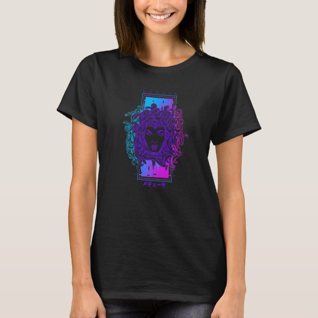 Vaporwave Medusa メデューサ Statue Aesthetic T-Shirt (Front)