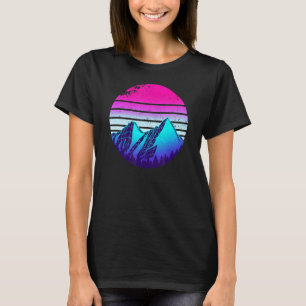 Vaporwave Mountain Peak Aesthetic Retrowave Synthw T-Shirt