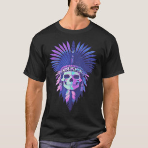 Vaporwave Native American Indian Headdress Native  T-Shirt