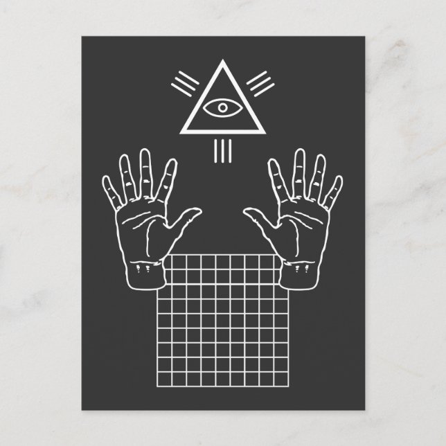 Vaporwave Occult Illuminati Gift Postcard (Front)