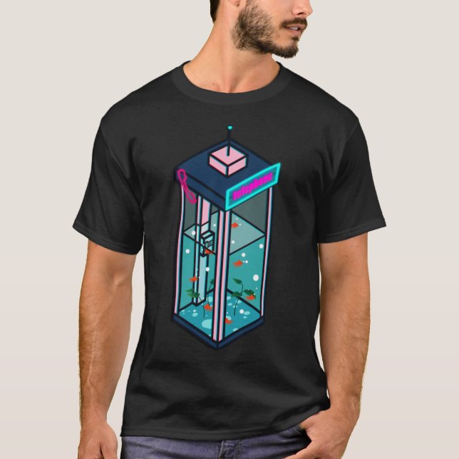 Vaporwave Phonebooth Sticker T-Shirt (Front)