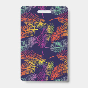 Vaporwave Rainbow Colours Leaf Vibes Hawaii Badge