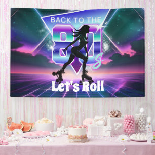 Vaporwave Roller Skate Birthday Party  Banner