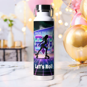 Vaporwave Roller Skate Birthday Party  Water Bottle