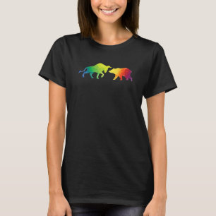 Vaporwave Stockmarket Bull And Bear Market Stock T T-Shirt
