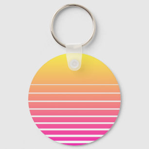 Vaporwave Sun Keychain