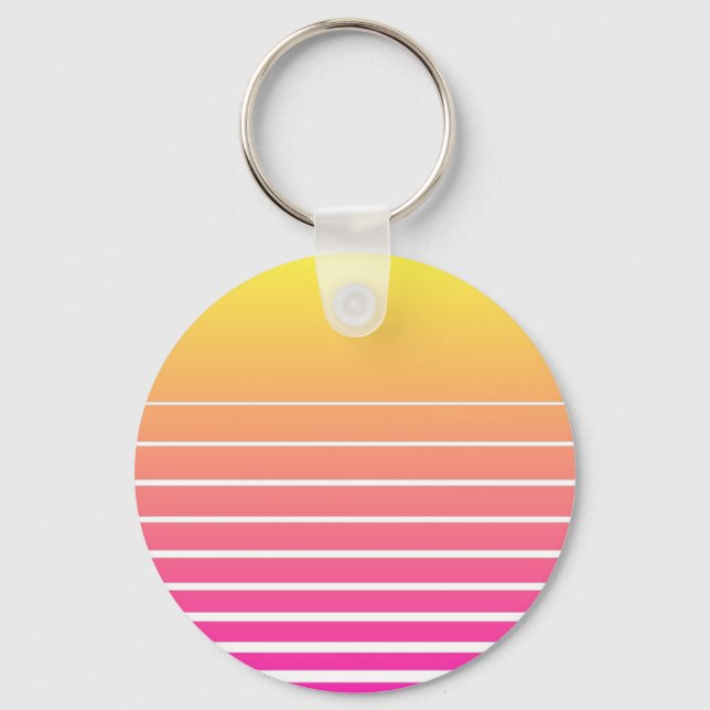 Vaporwave Sun Keychain (Front)