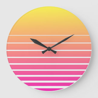 Vaporwave Sun Large Clock