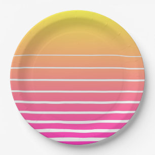 Vaporwave Sun Paper Plate