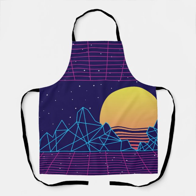 Vaporwave Sunset Apron (Front)