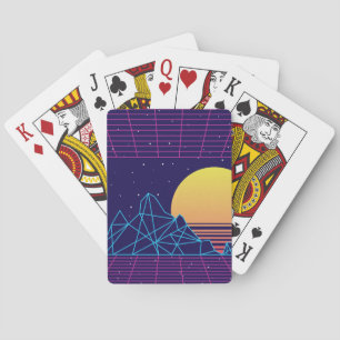 Vaporwave Sunset Playing Cards