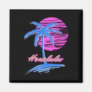Vaporwave Synth Outrun Sunset 80s Beach Retro Hono Magnet