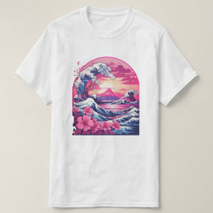 Vaporwave Synthwave 80's Japan Japanese Great Wave T-Shirt