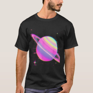 Vaporwave Synthwave Glitch Saturn 80s 90s Y2K Aest T-Shirt