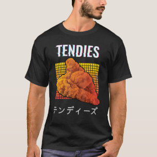 Vaporwave Tendies Chicken Tenders Japanese Kanji T-Shirt