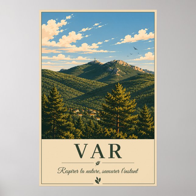 Var Provence Mountain Landscape Vintage Poster (Front)
