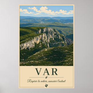 Var Provence Rocky Cliffs Vintage Poster